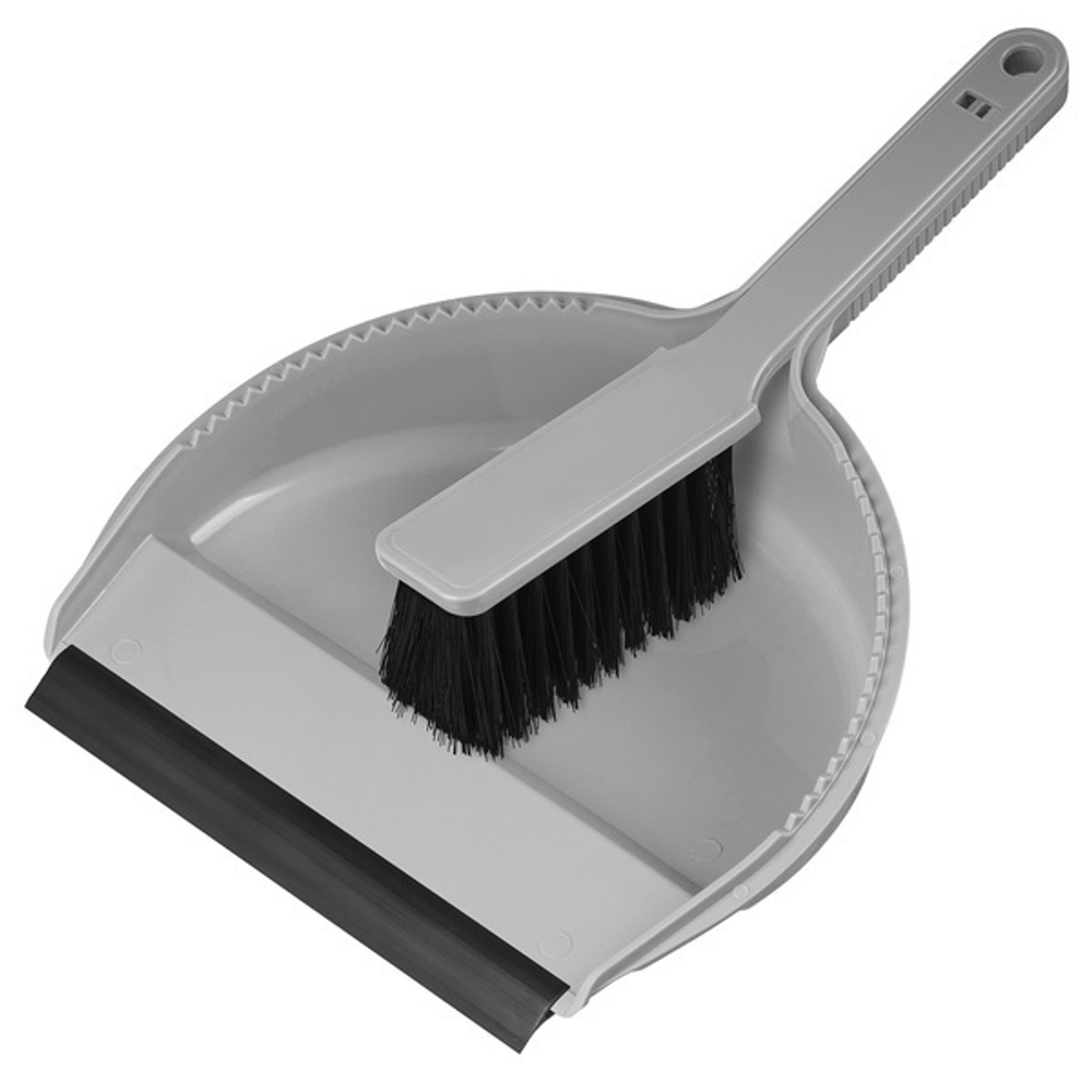 Комплект щетка-сметка «Etna» с совком с кромкой круглый серый
