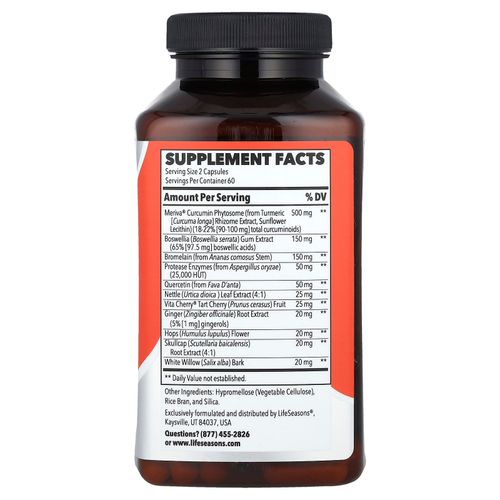 LifeSeasons, Inflamma-X ™, 120 растительных капсул