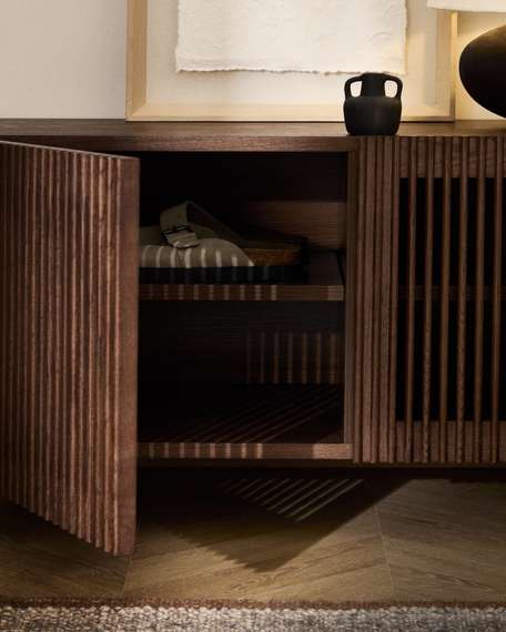 Тумба для обуви Beyla из ясеня с отделкой под орех