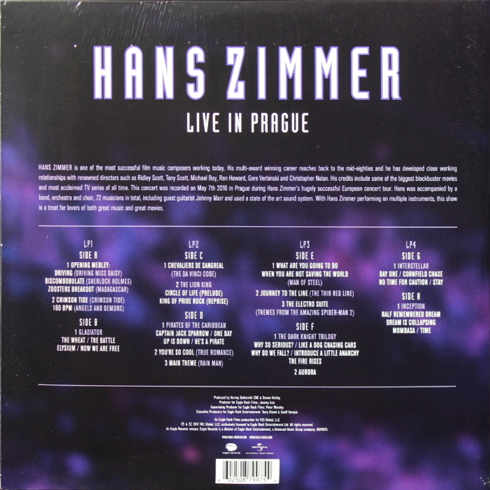 Hans Zimmer / Live In Prague (Coloured Vinyl)(4LP)