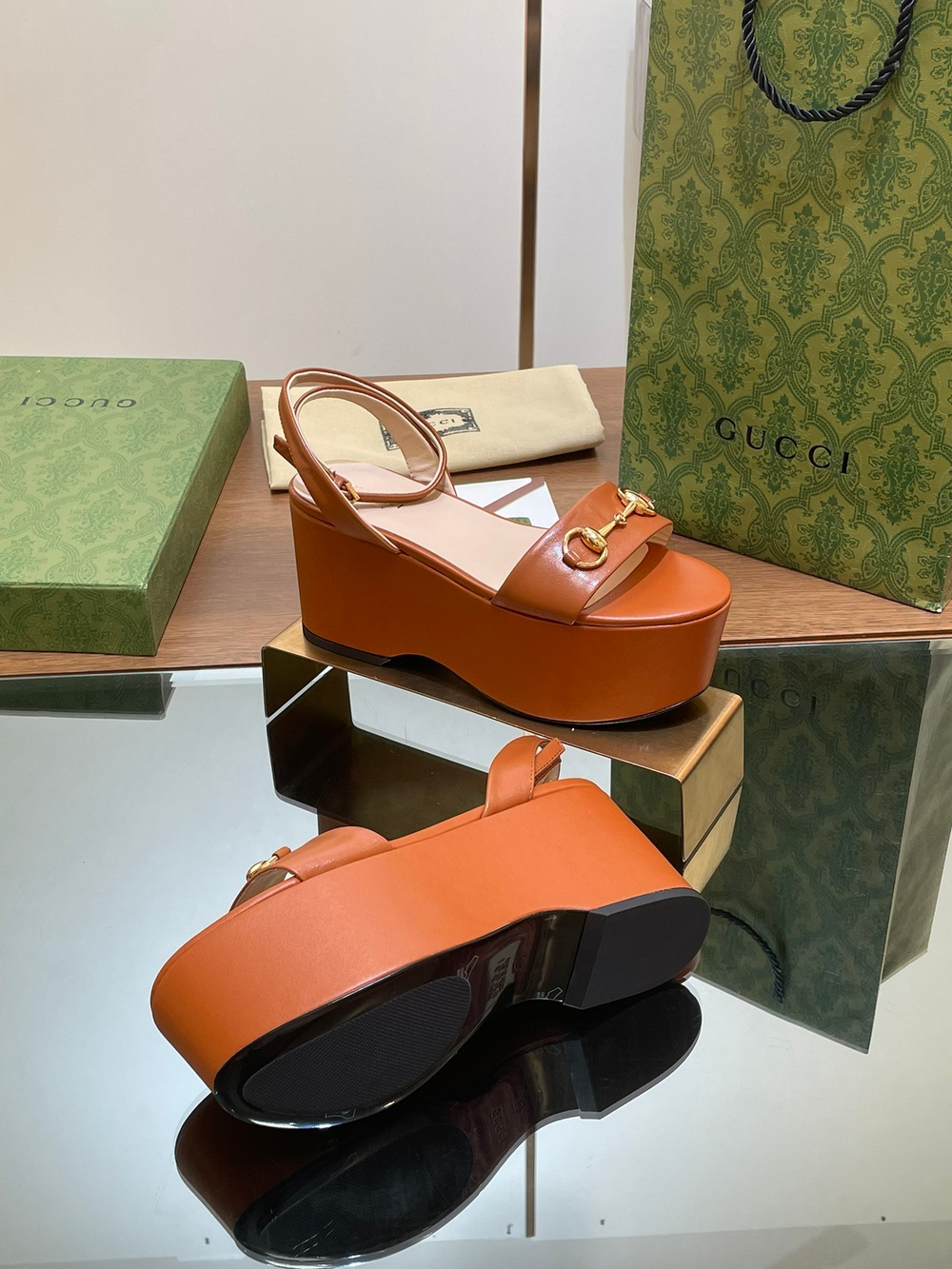 Gucci Horsebit Flatform Sandal