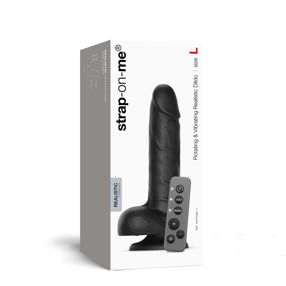 Strap-on-me ROTATING & VIBRATING REALISTIC DILDO - Фаллоимитатор с вращением и вибрацией, L