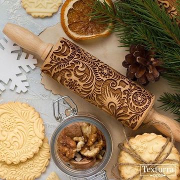 Малая скалка с узором Морозный узор