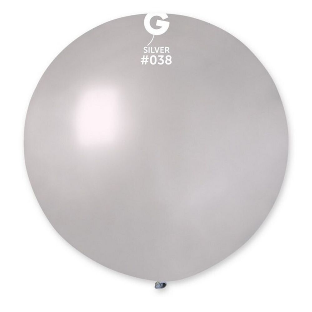 Воздушный шар Gemar, цвет 038 металлик, серебро, 1 шт. размер 27&quot;