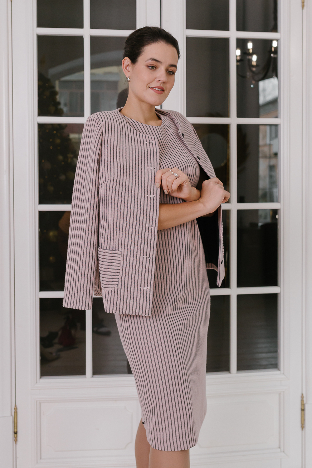 Жакет с подкладом 3051ЛЕ, Пудровый #77П043051ЛЕ