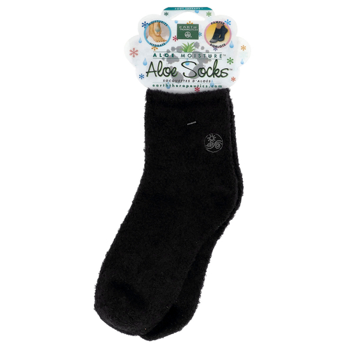 Earth Therapeutics, Aloe Moisture™, носки Aloe Socks™, черный, 1 пара