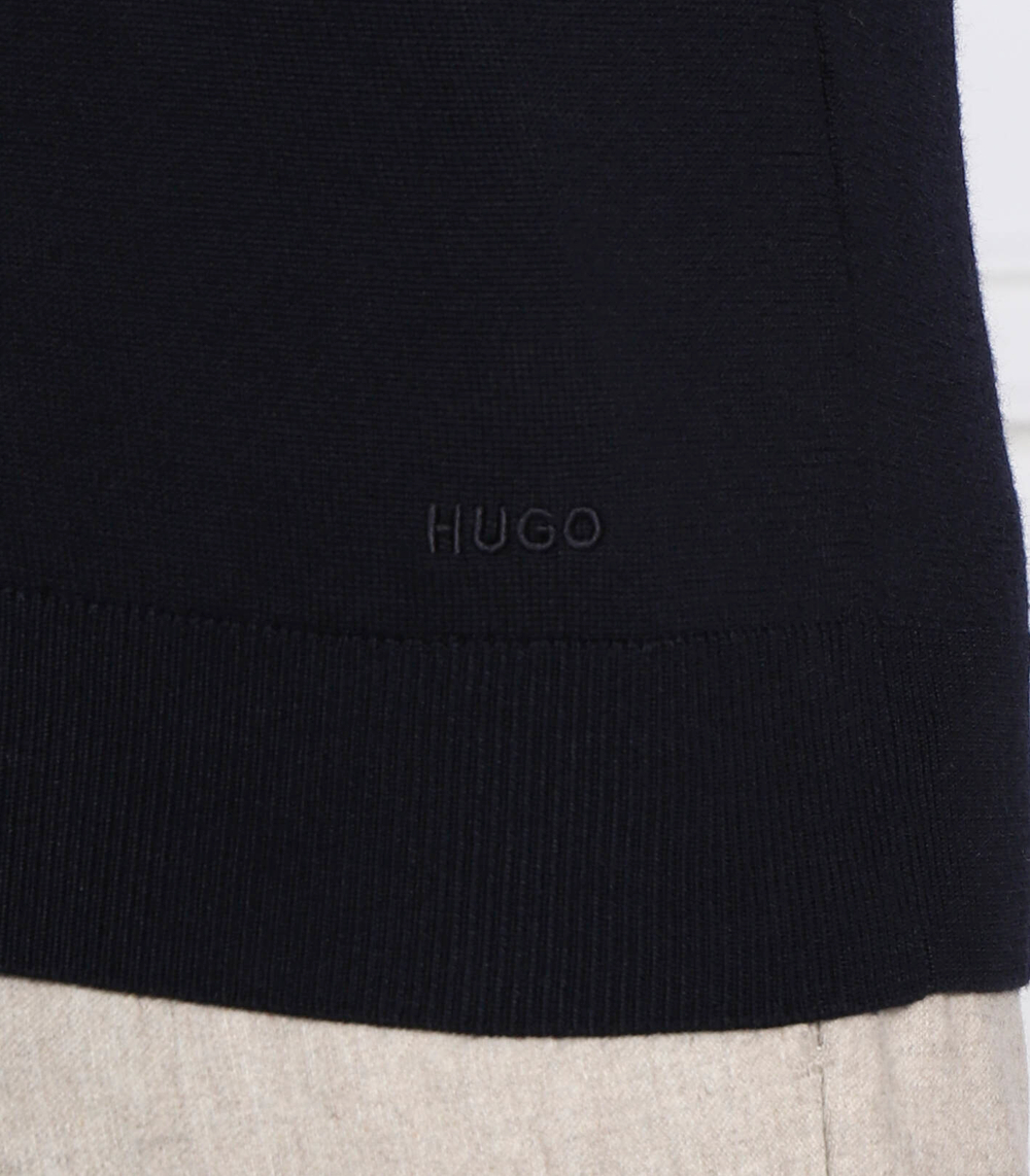 хлопковое поло san pepe HUGO - темно-синий(50474182)