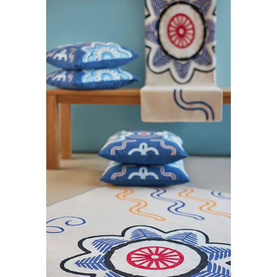 Плед из хлопка по мотивам эвенских орнаментов из коллекции cultural heritage, 130х180 см