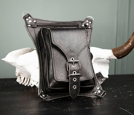 Новая сумка для переноски среднего размера из ткани и кожи с двумя карманами и капюшоном