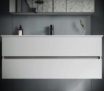 Тумба подвесная SANCOS Urban 1190х450х550, c двумя ящиками оснащенными доводчиками, белый глянец , арт. UR120-1W