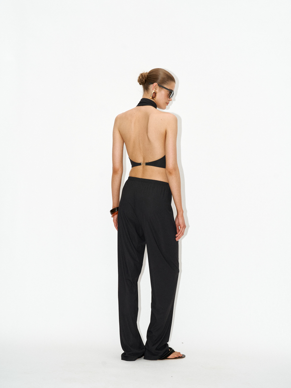 Брюки kyle ribbed black прямые