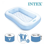 Бассейн надувной Intex 57403 Rectangular Pool 166х100х28 см / Прямоугольный многосекционный бассейн Интекс с надувным дном для дачи