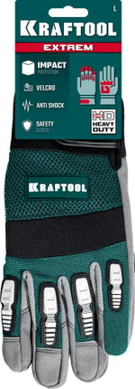 KRAFTOOL Extrem, L (9), профессиональные комбинированные перчатки, антивибрационные, противоударные (11287-L)