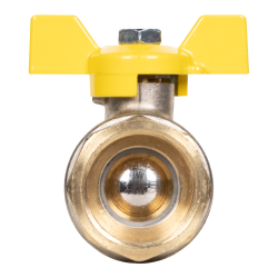 Кран шаровой латунный LD Pride 47.25.В-В.Б GAS Ду25 Ру40 (бабочка)