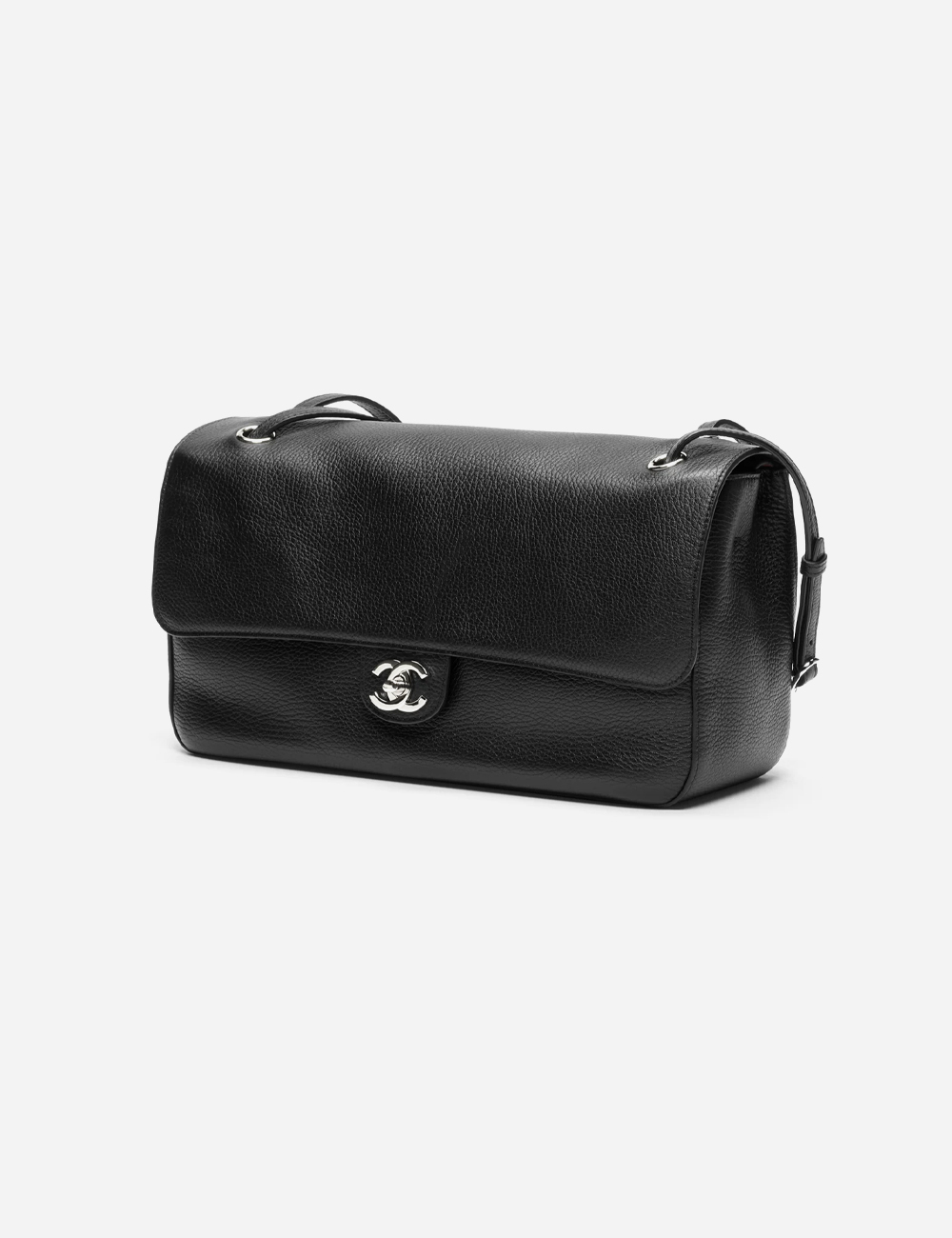 Сумка Chanel Maxi Flapbag Grained Calfskin & Silver Metal "Black"