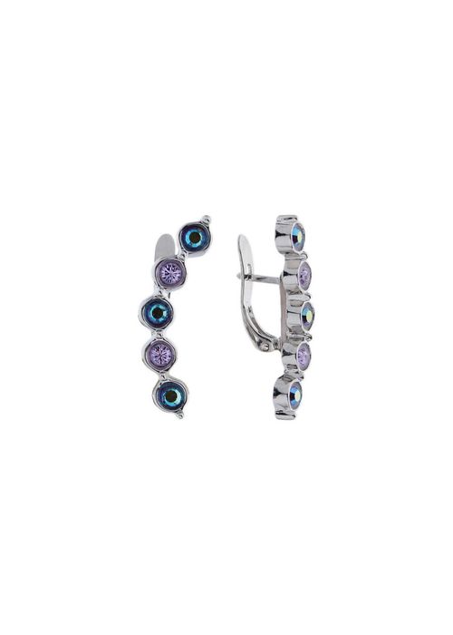 "Суфле" серьги в родиевом покрытии из коллекции "Десерт" от Jenavi  с английским замком