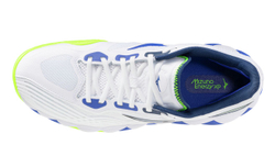 Мужские кроссовки теннисные Mizuno Wave Enforce Tour 2 CC - white/dazzling blue/light yellow