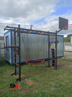 Монтаж уличной шведской стенки Sv Sport Рукоход (4 вертикальных столба)