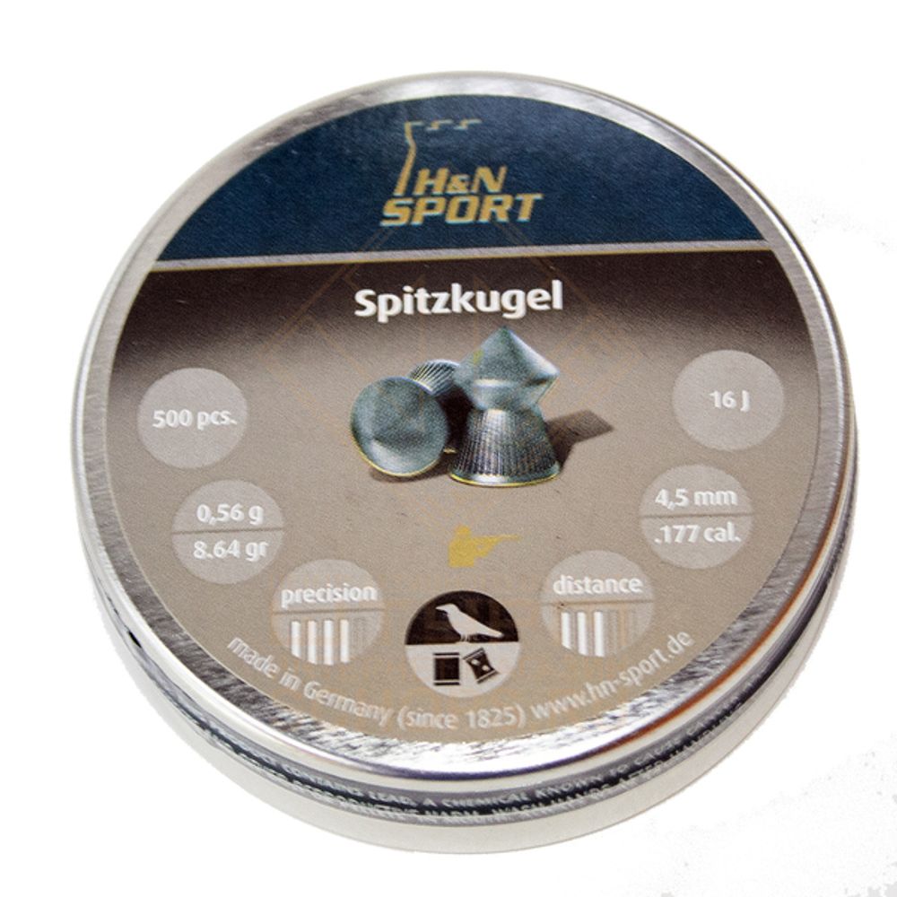 Пули H&amp;N Spitz Kugel 4,5 мм 0.56 г (500 шт)