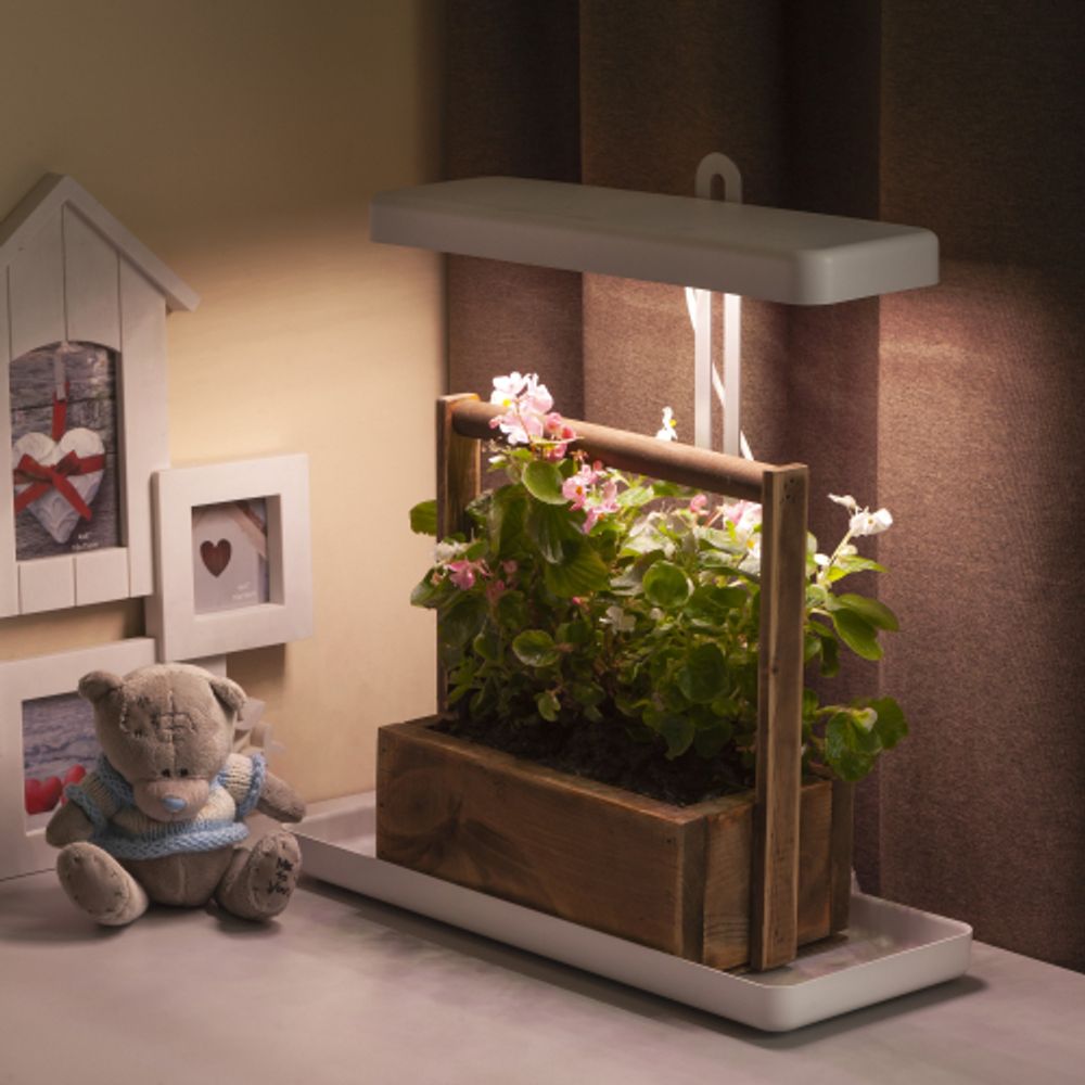 Настольный светильник для растений ЭРА FITO-20W-QLED-W полного спектра 20 Вт белый | Интерьерные фито светильники