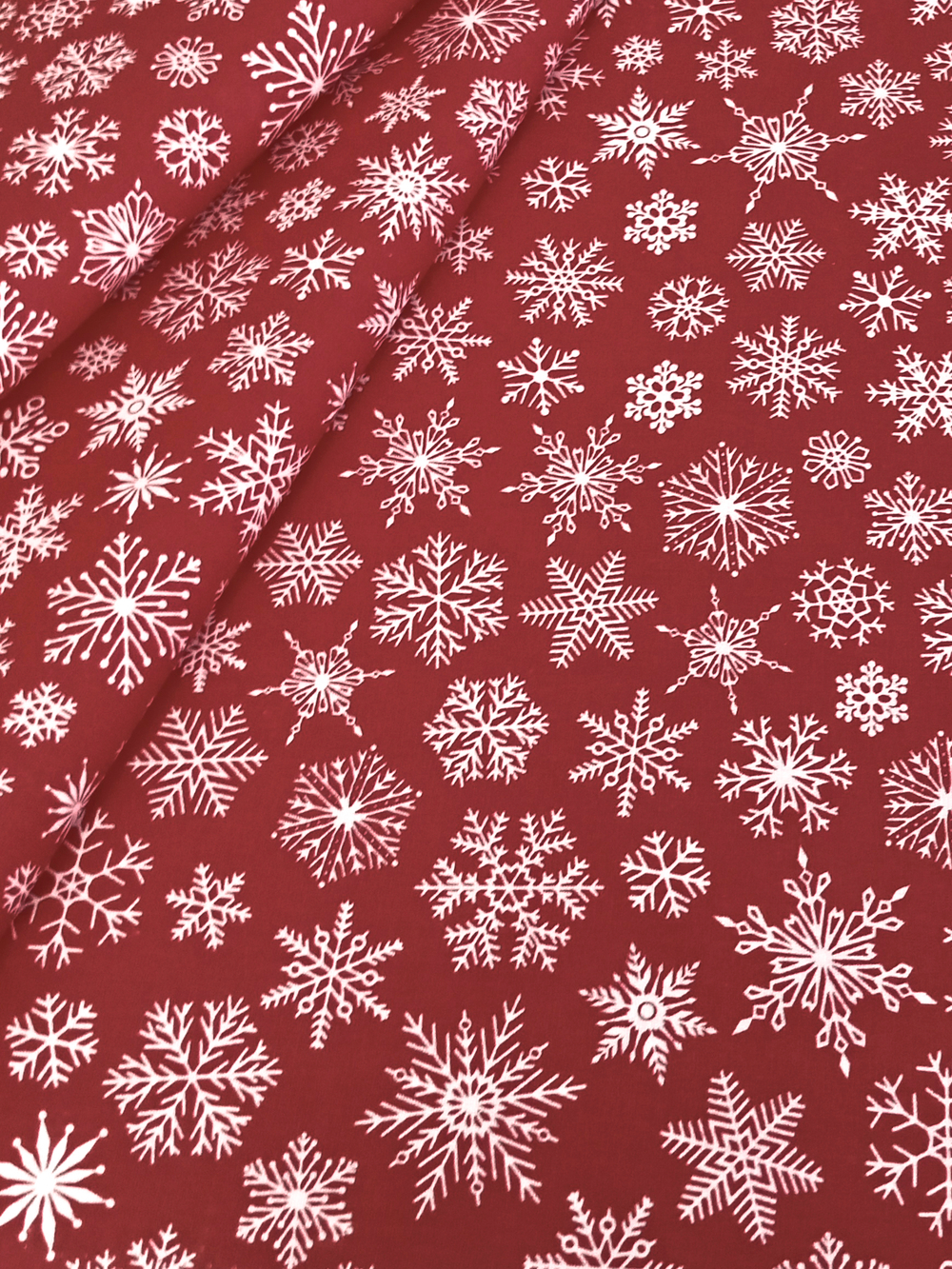 Ткань бязь плательная, рис. "Снежинки", ширина 150 см, арт. 612