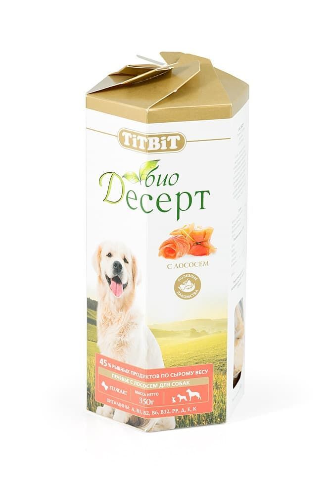 Лакомство для собак TitBit Печенье с лососем, Коробка 350 г Лакомство для собак TitBit Печенье с лососем, Коробка 350 г