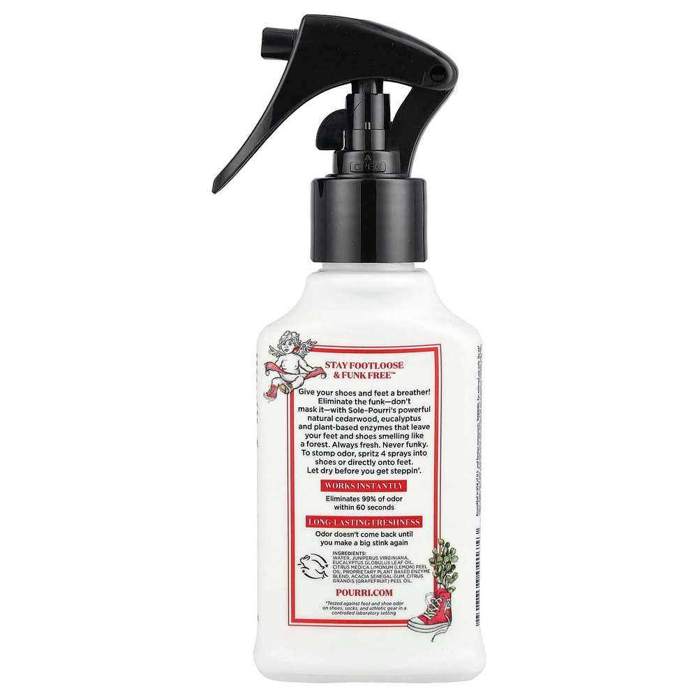 Poo-Pourri, Sole-Pourri, Shoe + Foot, средство для устранения неприятных запахов, кедр и эвкалипт, 100 мл (3,4 жидк. унц.)