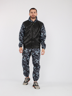 Костюм для активного отдыха Prival Ветровлагозащитный, мужской, чёрный + кмф Город