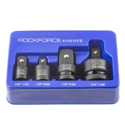 Набор адаптеров ударных 4пр(3/8''(F)x1/2''(M),1/2''(F)x3/8''(M),1/2''(F)x3/4''(M),3/4''(F)x1/2''(M)),в ложементе RockForce##Rock FORCE RF-4048MPB