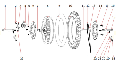 Запчасти F к питбайку Motax MINICROSS 60 PS_ES