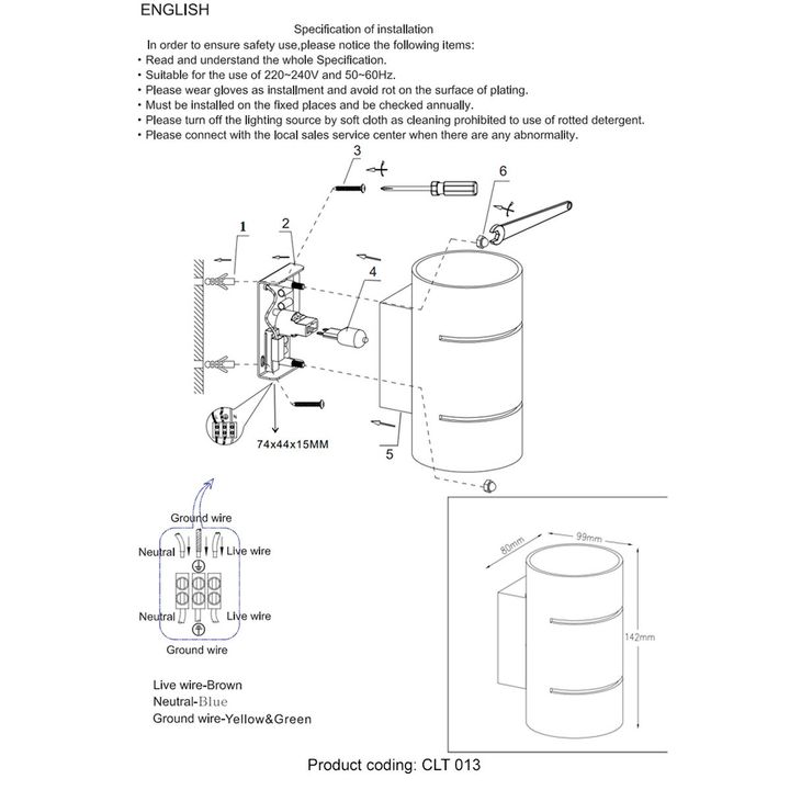 Настенный светильник Crystal Lux CLT 013 WH