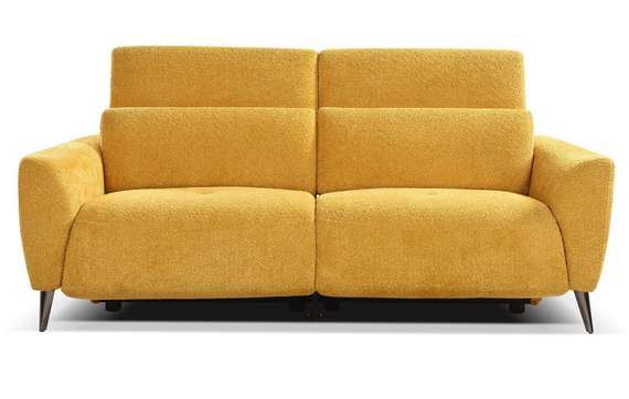 Диван-реклайнер с электроприводом Jasper, 200 см, желтый