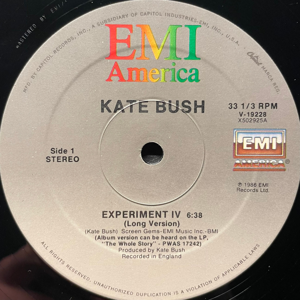 Kate Bush ‎– Experiment IV (США 1986г.) EP
