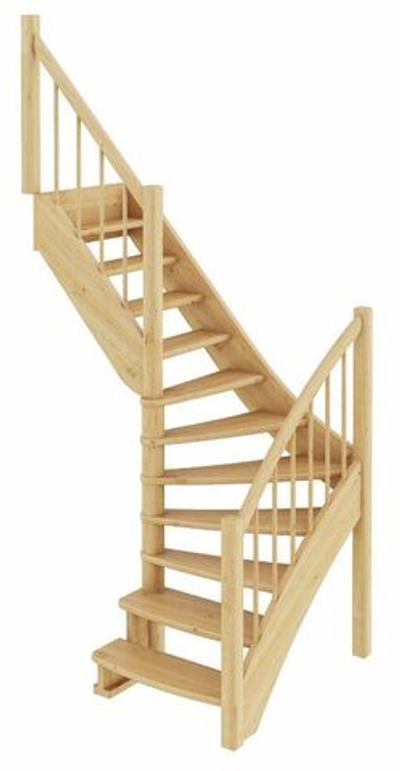 Лестница на второй этаж ЛС-09м/1 Левая под покраску