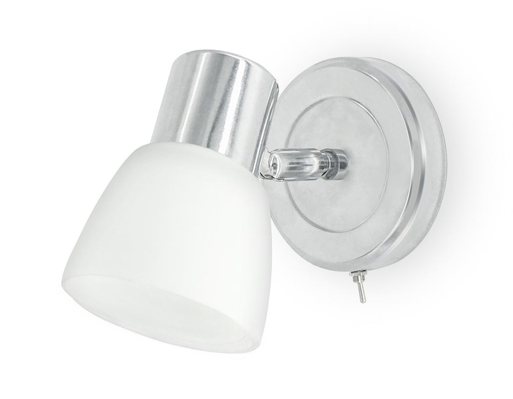 Накладной спот с выключателем TR3961 CH/FR хром/белый матовый E27 max 40W 118*105*200