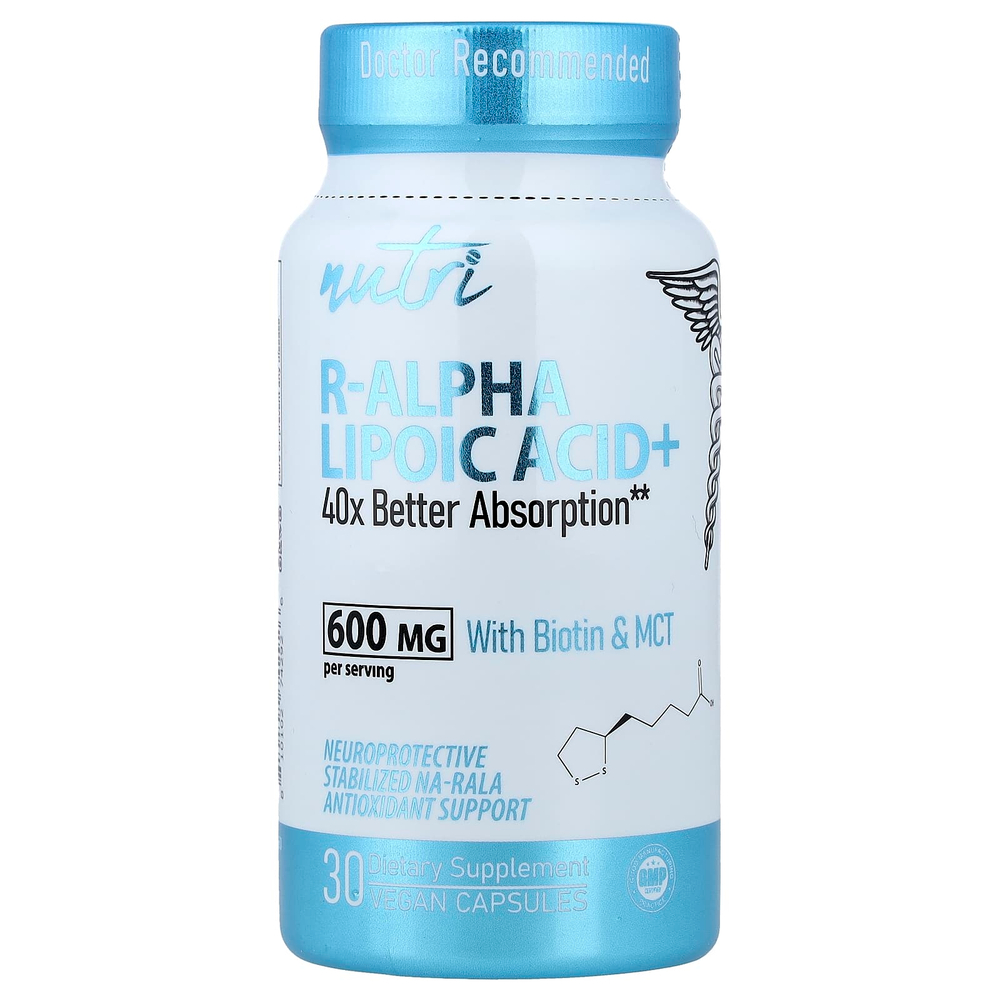Nutri, R-Alpha Lipoic Acid+ With Biotin & MCT, 30 Vegan Capsules