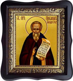 Никандр Городноезерский Преподобный. Икона на холсте в киоте