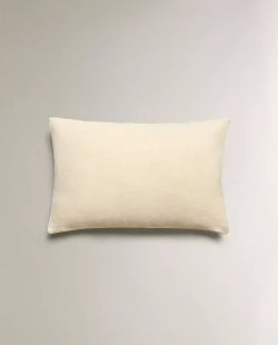 ZARA HOME ЛЬНЯНАЯ НАВОЛОЧКА ДЛЯ ДЕКОРАТИВНОЙ ПОДУШКИ, СЛИВОЧНО-ЖЕЛТЫЙ
