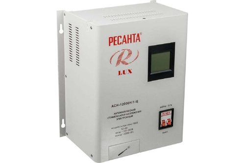 Стабилизатор напряжения Ресанта АСН 12000 Н/1-Ц Lux 63/6/22