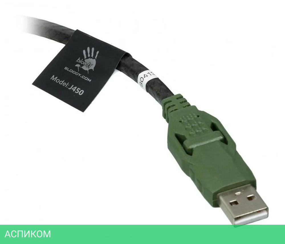 Наушники A4Tech Bloody J450 черный/зеленый