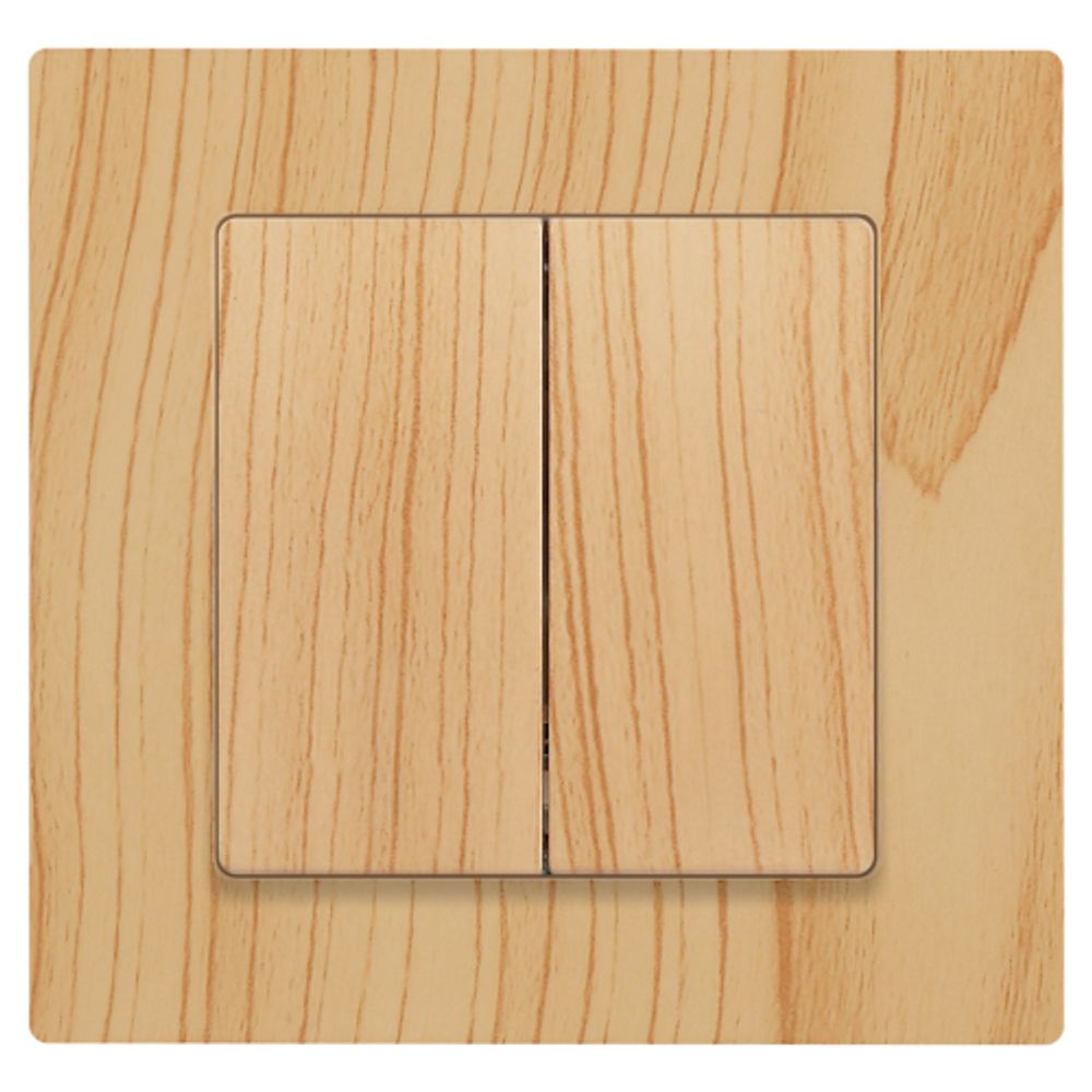 Переключатель Intro Accent 6-107-11 двойной, 10А-250В, IP20, СУ, AL/CU, сосна | Intro