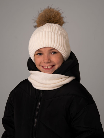 Комплект зимняя шапка+снуд