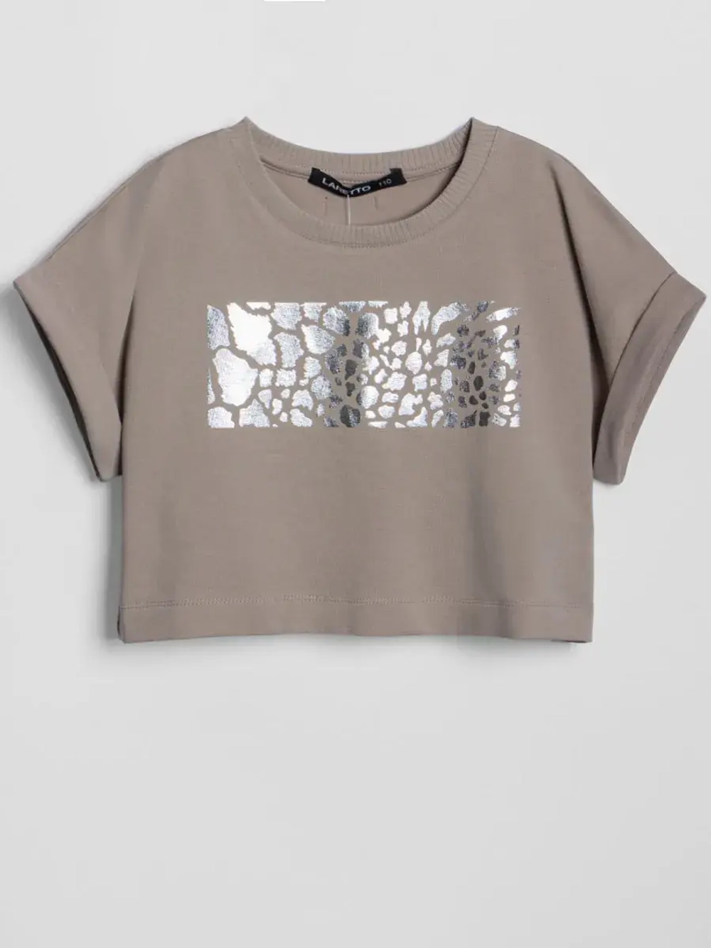 Футболка детская оверсайз укороченная с принтом