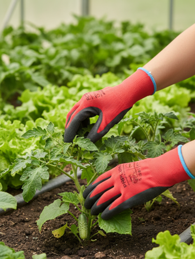 Перчатки ProfLineSpecialist нейлоновые с РЛ-покрытием, красный