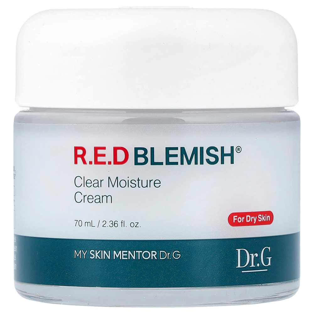 Dr. G, RED Blemish®, прозрачный увлажняющий крем, для сухой кожи, 70 мл (2,36 жидк. унции)