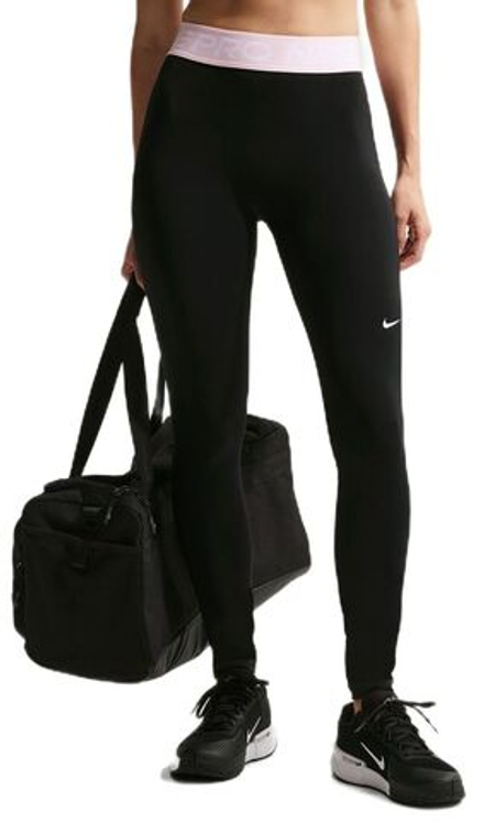 Леггинсы Nike Pro 365 Tight - black/pink foam/white