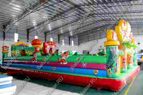Коммерческий батут "Тигриная страна 2 с низкой горкой" 12*6*3 м