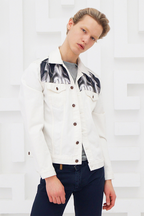 LIGVIANNI Джинсовая куртка Denim Jacket Black-White