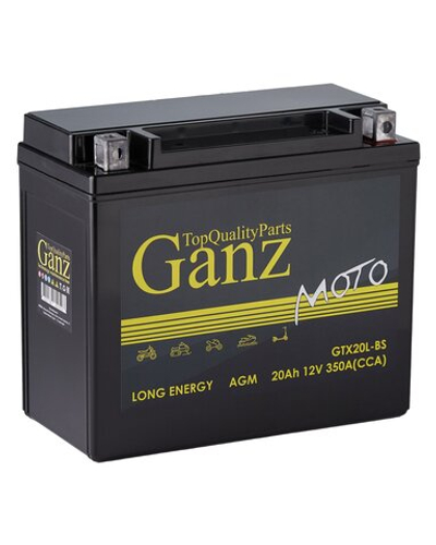 Аккумулятор GANZ мото AGM 20 А/ч обратный R+ 177x88x154 мото EN 350 А