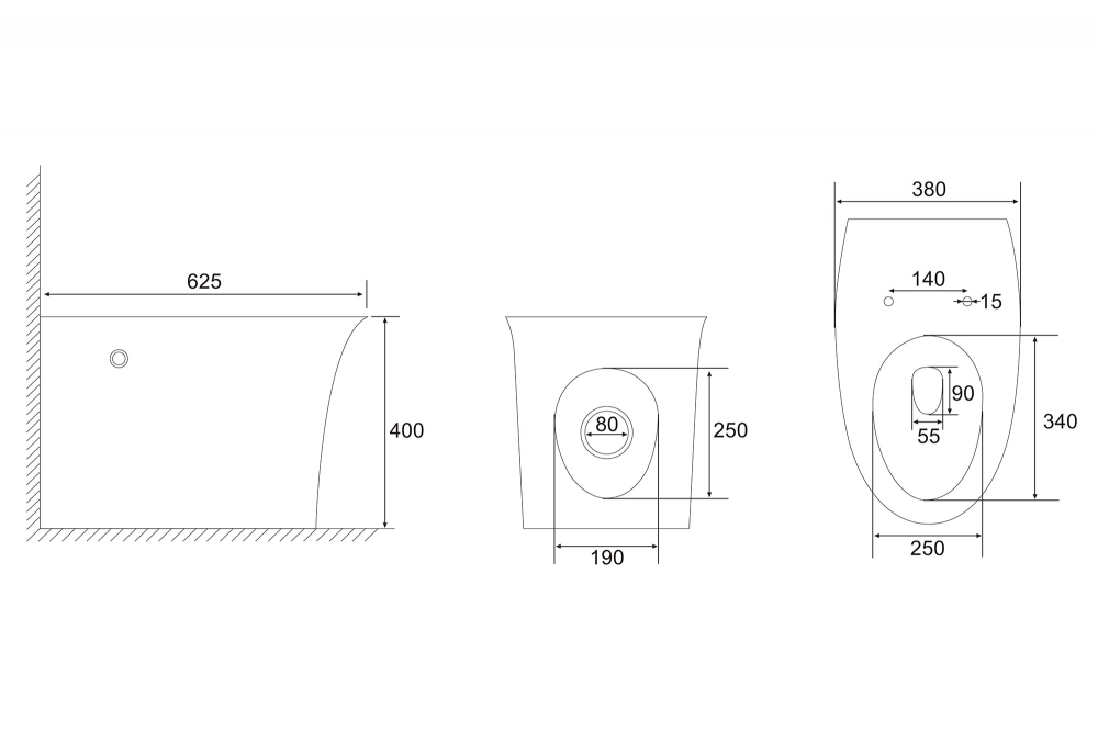 Унитаз ABBER Bequem AC1125P напольный белый с импульсным смывом